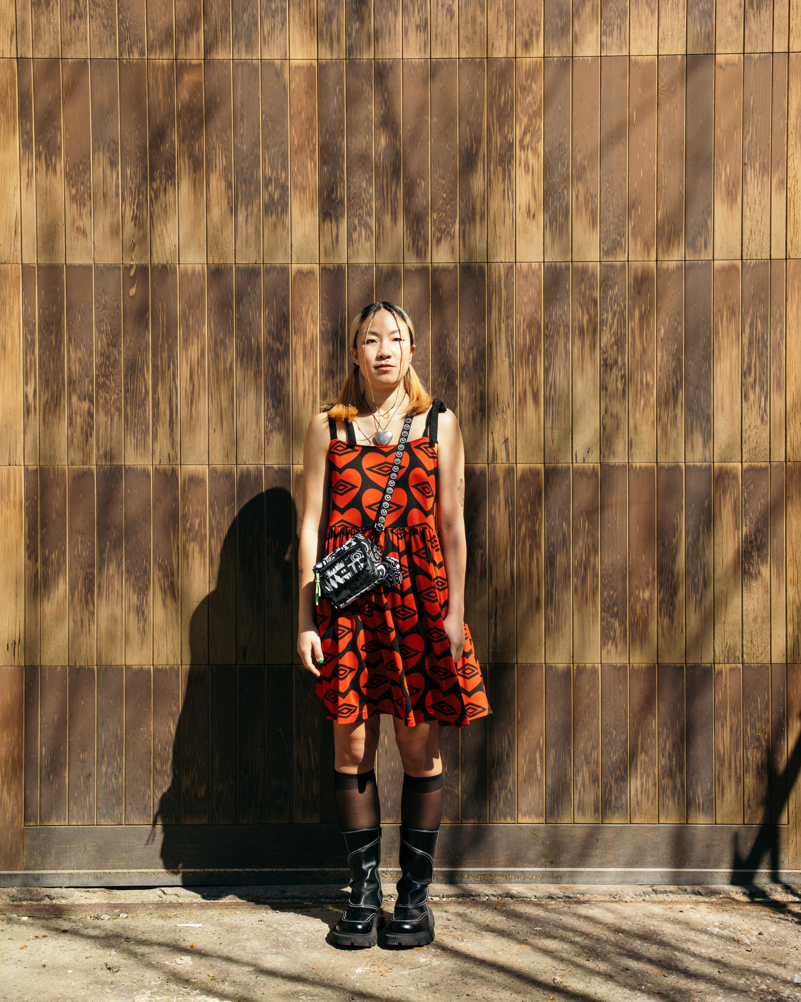 lazy-oaf-x-umbro-mini-dress-on-model