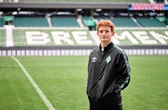 Werder Bremen player josh sergent wearing the new icon pack jacket